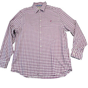 Thomas Pink Casual Collection Classic Fit Shirt XXL Purple Gingham Check